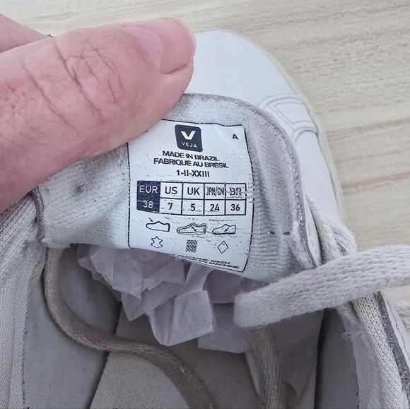 Veja Esplar White Leather Low Top Sneakers Size 7 - Picture 11 of 12